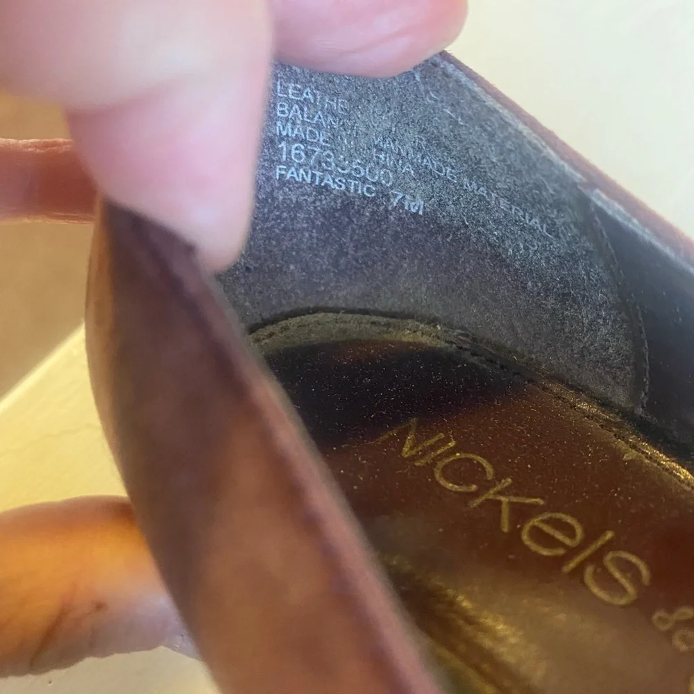 Nickels Soft Suede Leather Heels Peep Toe Dark Mauve Brown Purple Size 7 - Picture 5 of 6